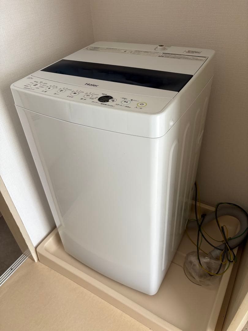 【美品】Haier 全自動洗濯機 ホワイト5.5kg