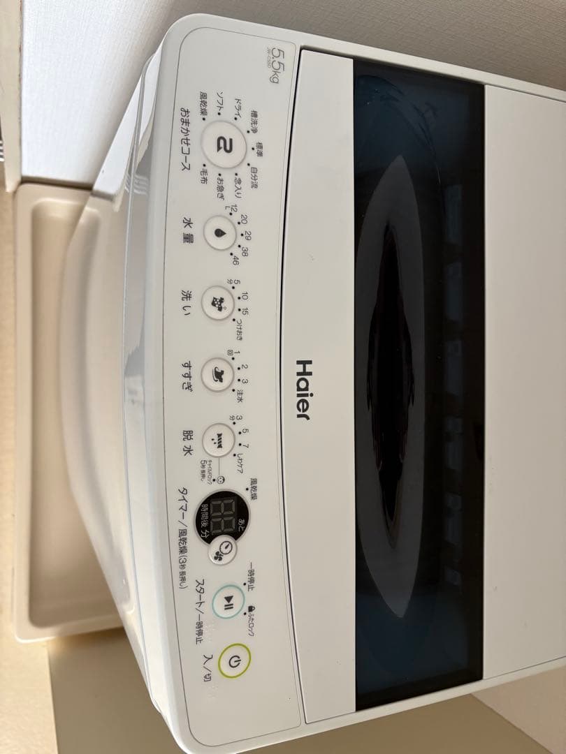 【美品】Haier 全自動洗濯機 ホワイト5.5kg