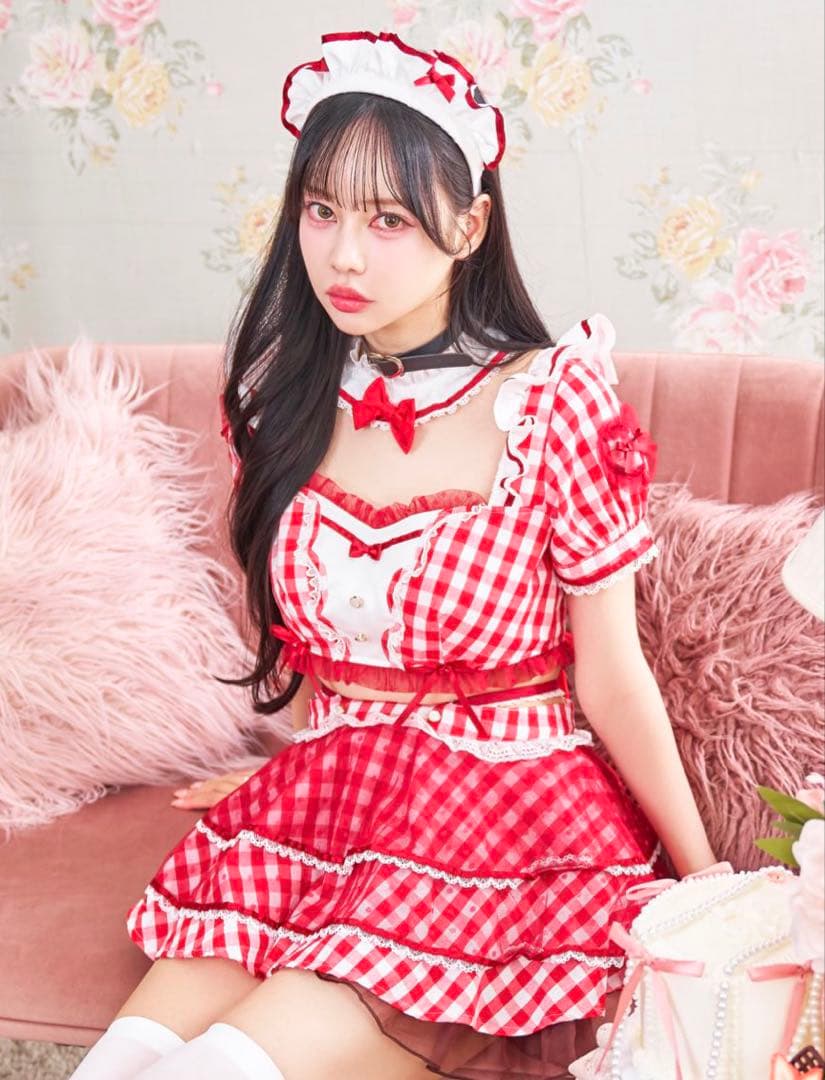 Malymoon マリームーン ギンガムポップバレンタインチェックメイド