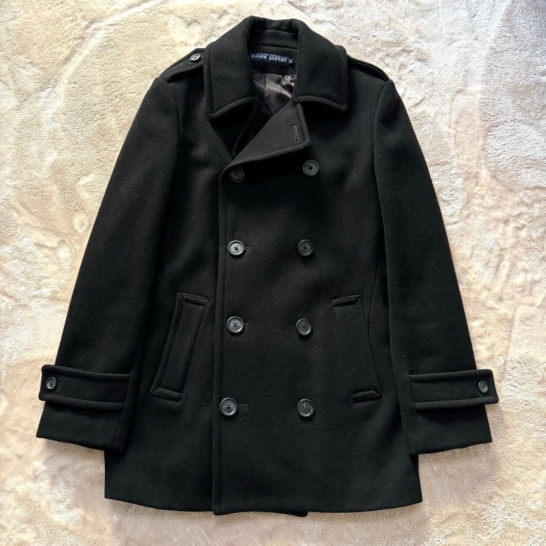 Ralph Lauren ラルフローレン Pコート ダブル L 黒 ウール