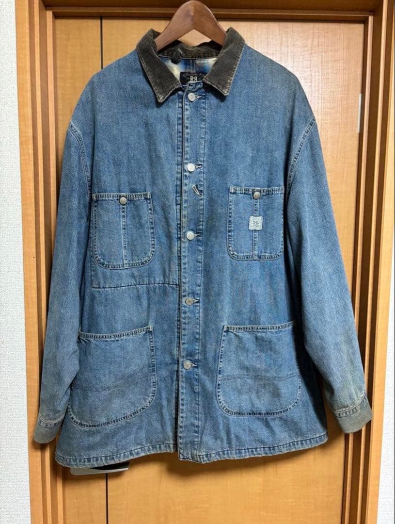 RRLダブルアールエル 90's USA製　三ツ星タグ　デニムカバーオール　L