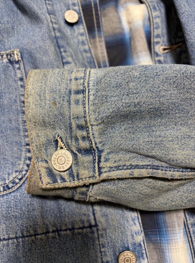 RRLダブルアールエル 90's USA製　三ツ星タグ　デニムカバーオール　L