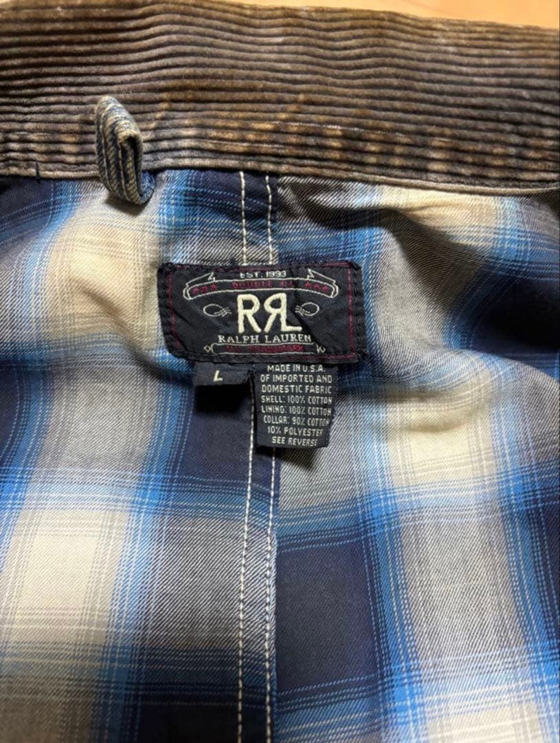 RRLダブルアールエル 90's USA製　三ツ星タグ　デニムカバーオール　L