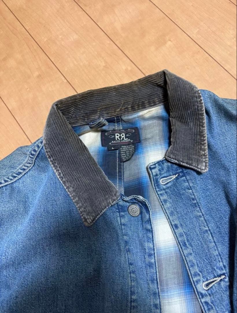 RRLダブルアールエル 90's USA製　三ツ星タグ　デニムカバーオール　L