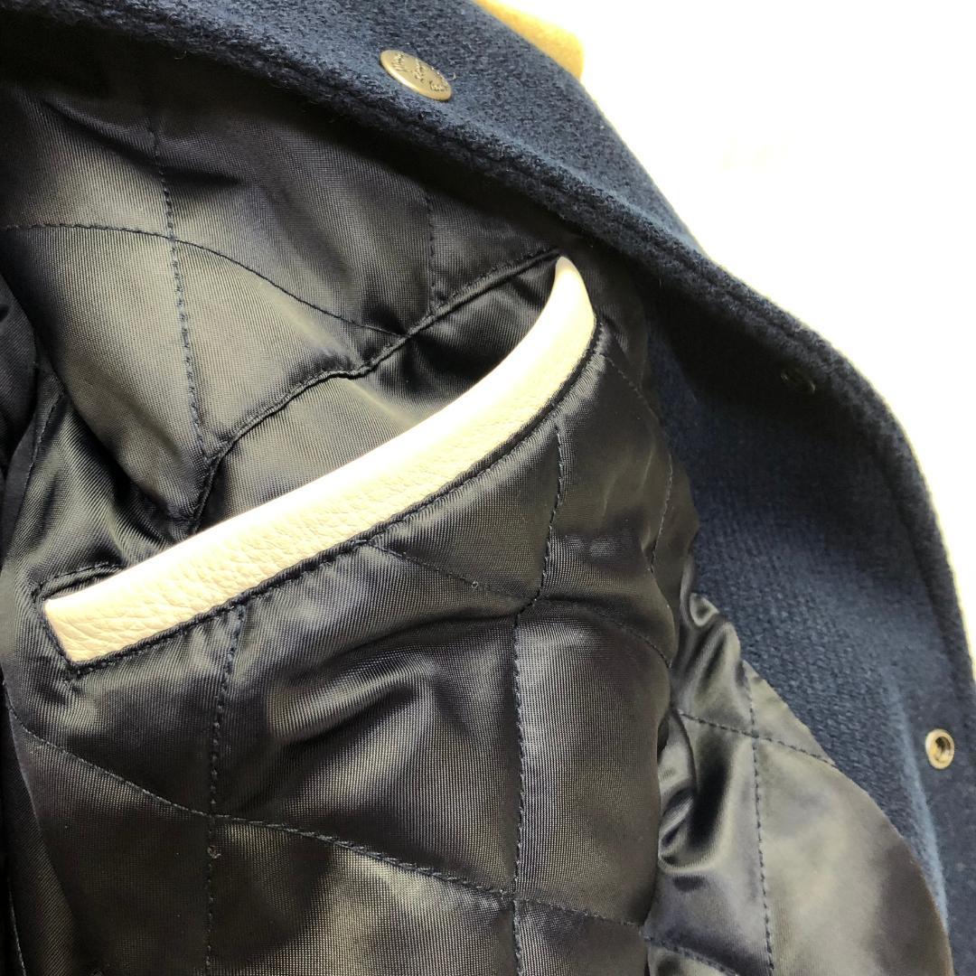 UNIQLO 00s ヤンキース コラボ ウールスタジャン 牛革レザー切替 刺繍