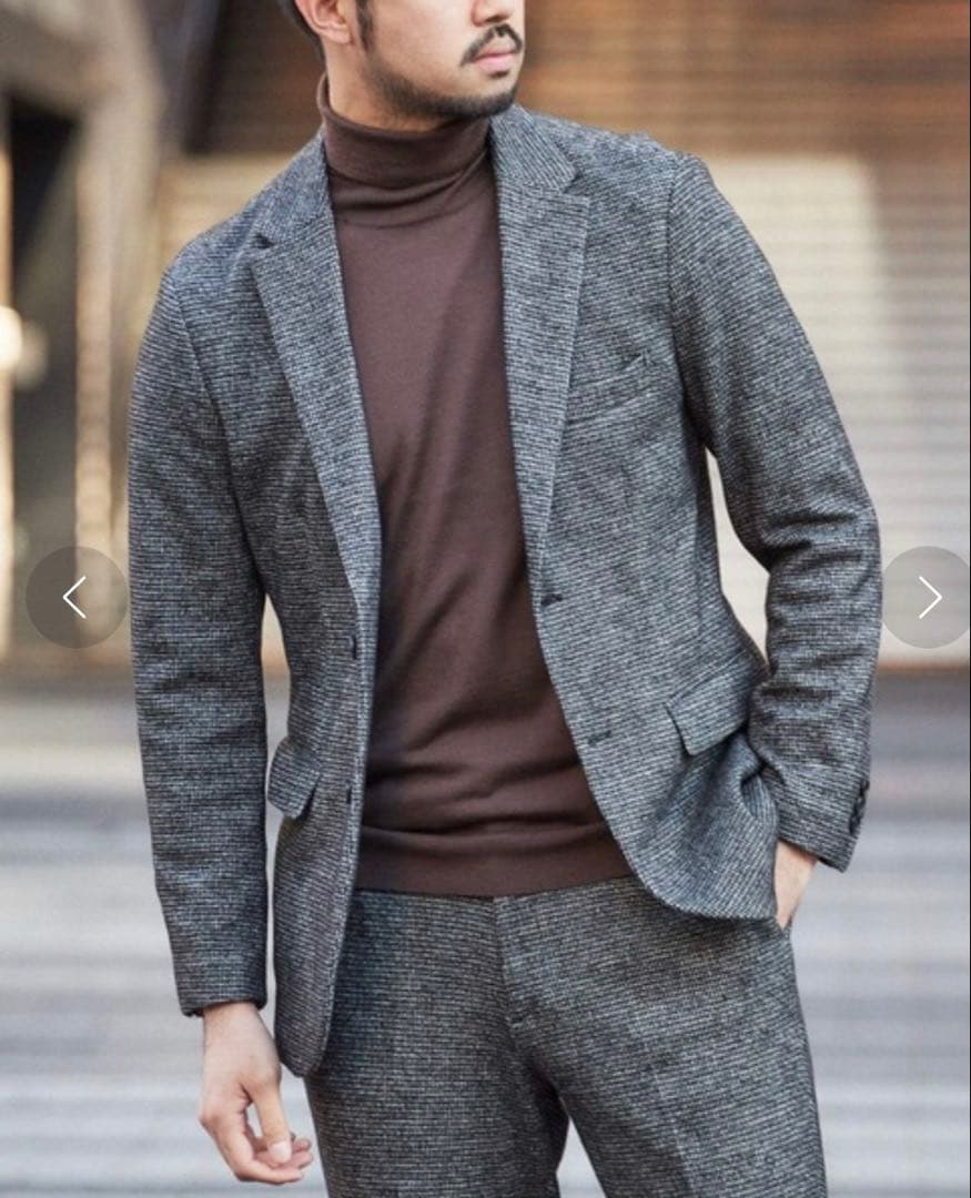 EDIFICE CW ジャージー チェック 2B ジャケット