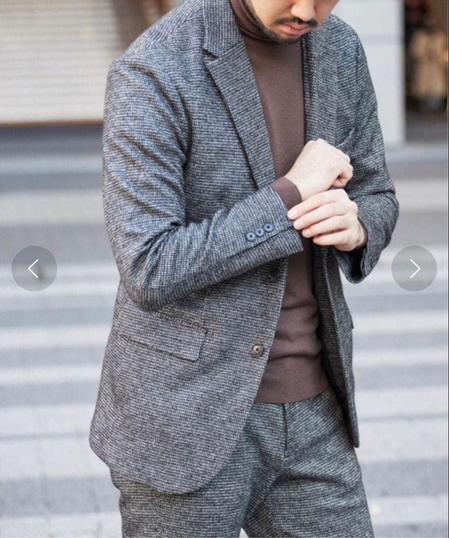 EDIFICE CW ジャージー チェック 2B ジャケット