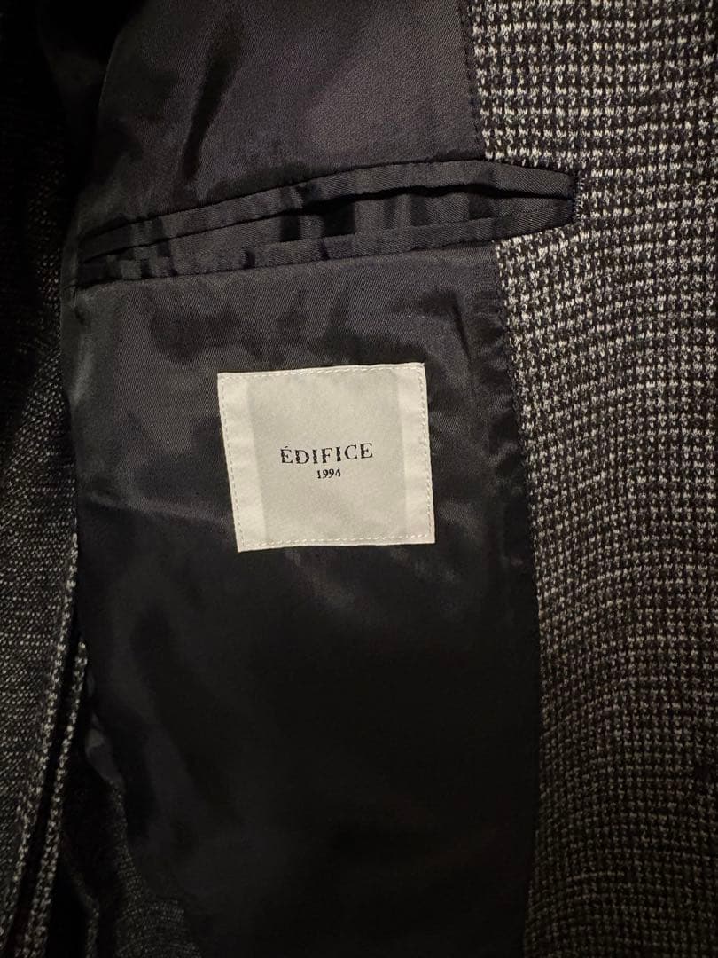 EDIFICE CW ジャージー チェック 2B ジャケット