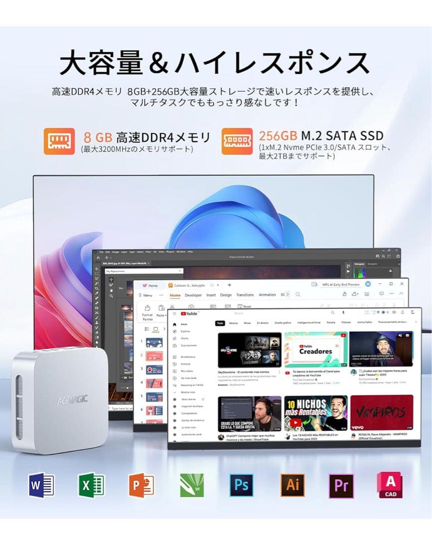 新型 高性能 ミニpc インテル n150 mini pc