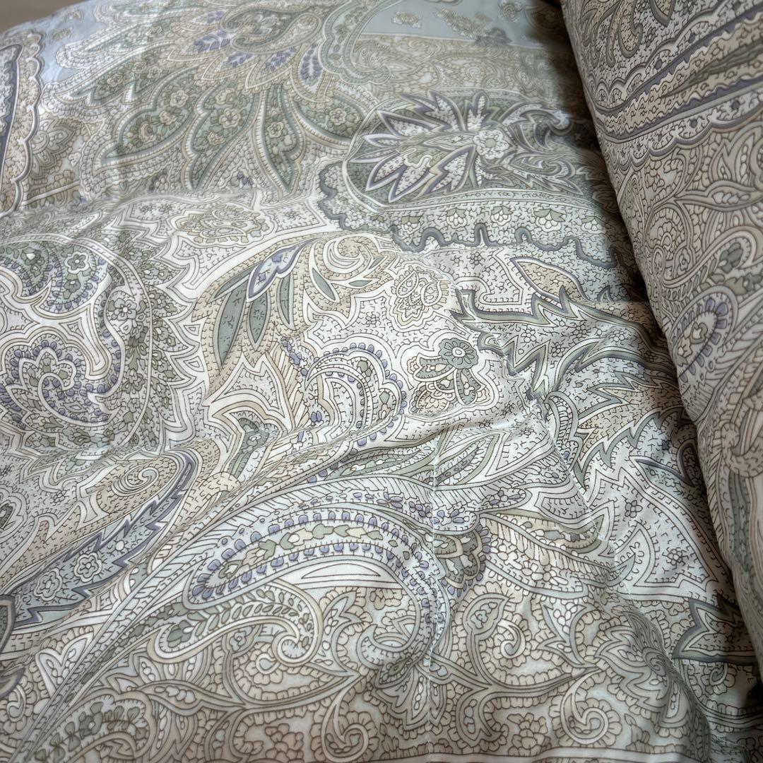 ペイズリー柄 高級羽毛掛け布団 150x210cm カバー付き