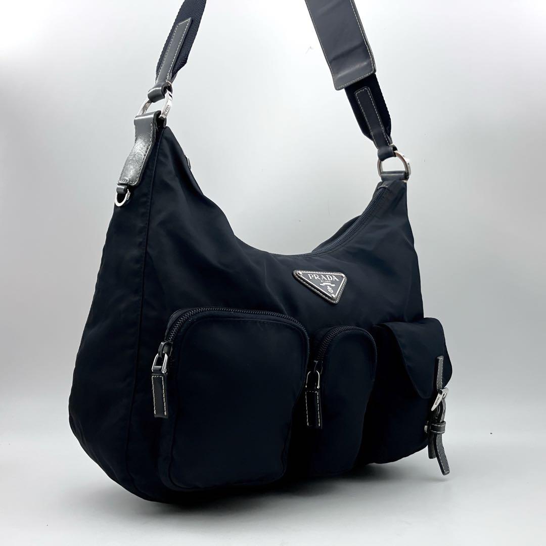 プラダ 3296 ナイロン テスート ショルダーバッグ 三角ロゴ ●BT0523