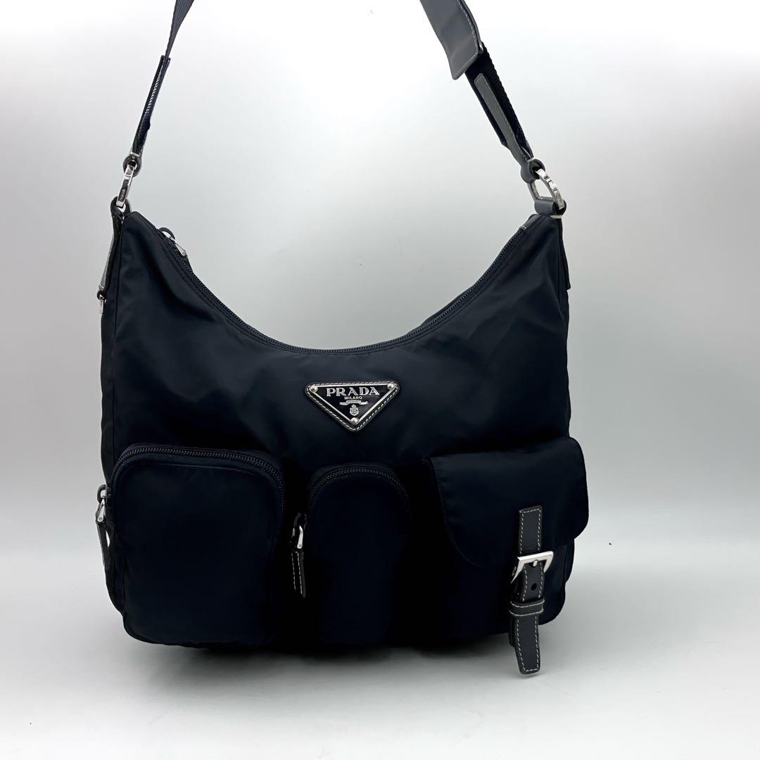 プラダ 3296 ナイロン テスート ショルダーバッグ 三角ロゴ ●BT0523