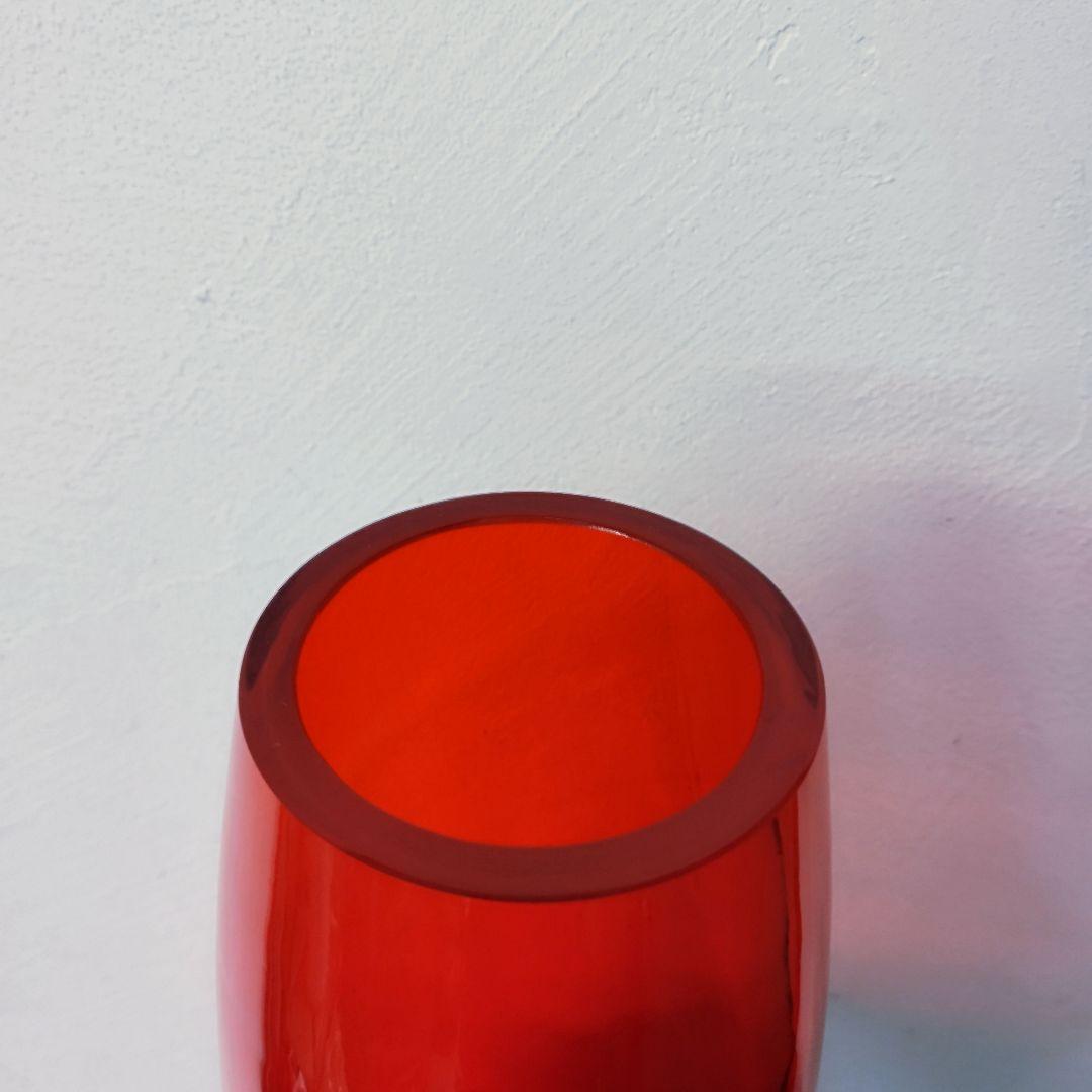 【Luciano Vistosi】MURANO フラワーベース　花瓶 レッド