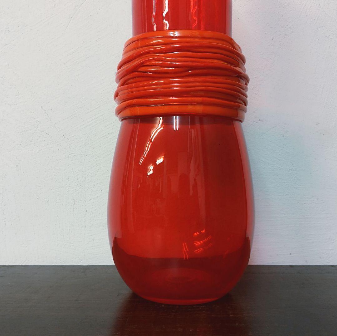 【Luciano Vistosi】MURANO フラワーベース　花瓶 レッド