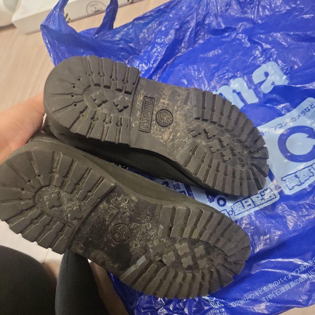 (中古)Timberlandブラックレザー ワークブーツ ミッドカット