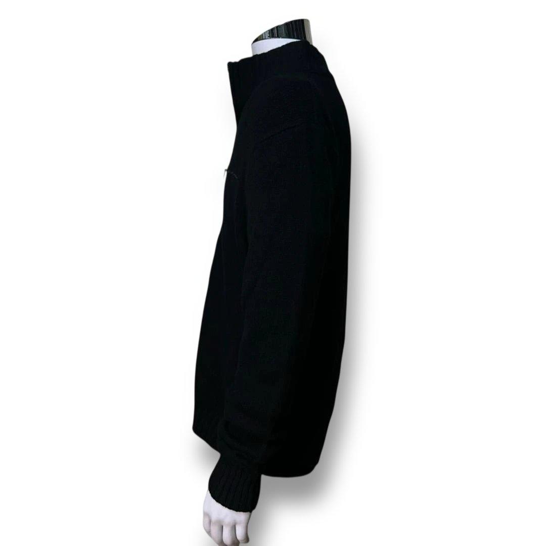 Armani Jeans アルマーニジーンズ カシミヤ混 ニットブルゾン L 黒