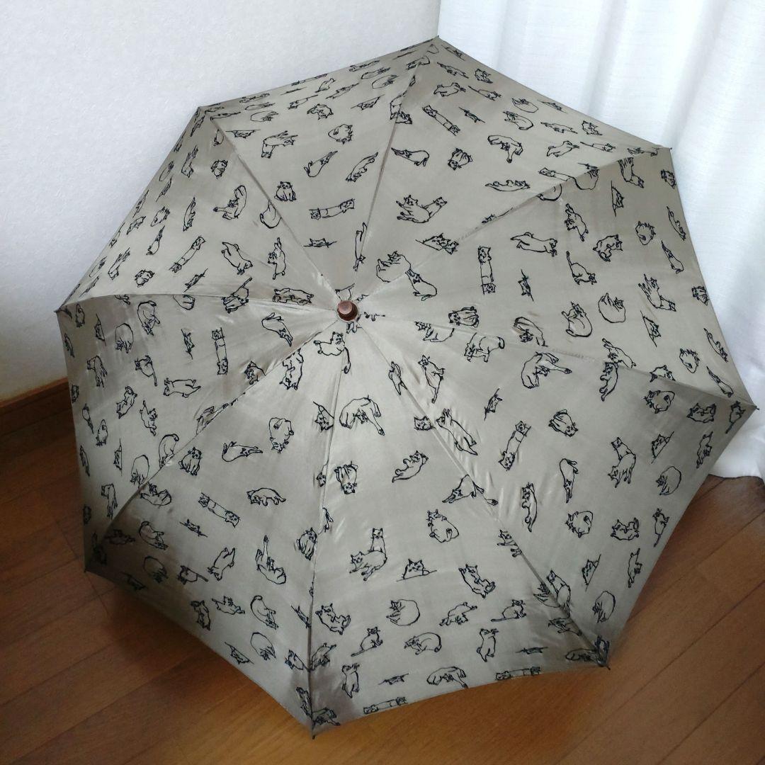 ★レア★イイダ傘店★猫 ししゅう 晴雨兼用 折りたたみ傘