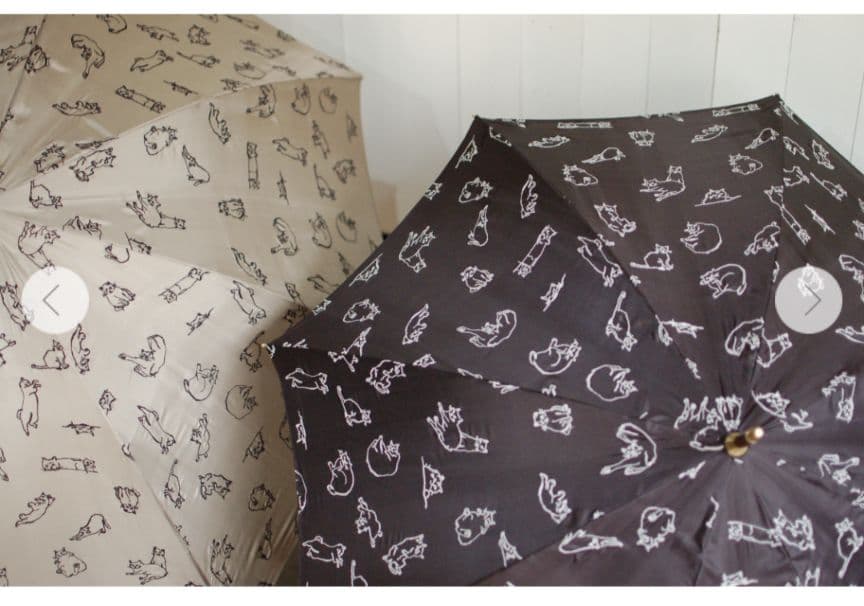 ★レア★イイダ傘店★猫 ししゅう 晴雨兼用 折りたたみ傘