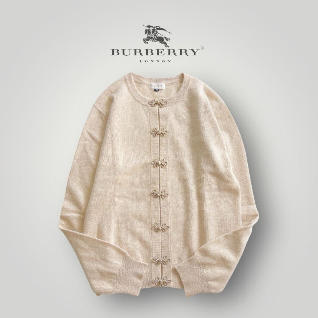 [上質] バーバリーズ / チャイナ ロゴカーディガン カシミヤ100%