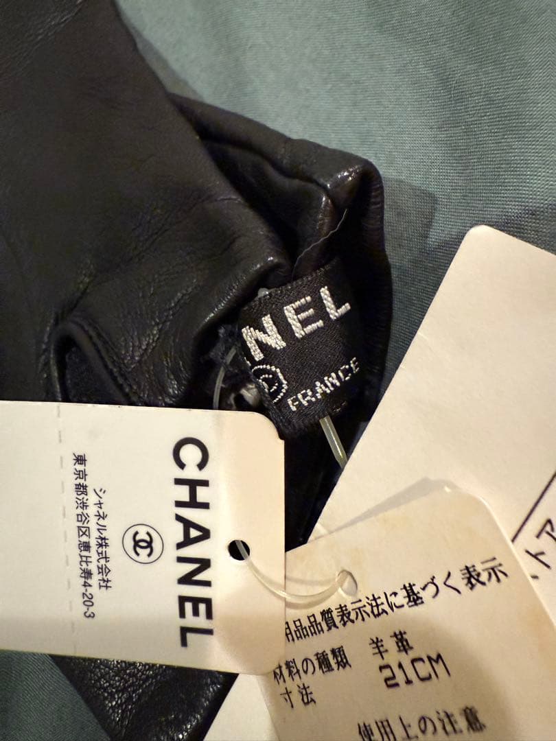 【未使用】CHANEL黒レザーグローブ