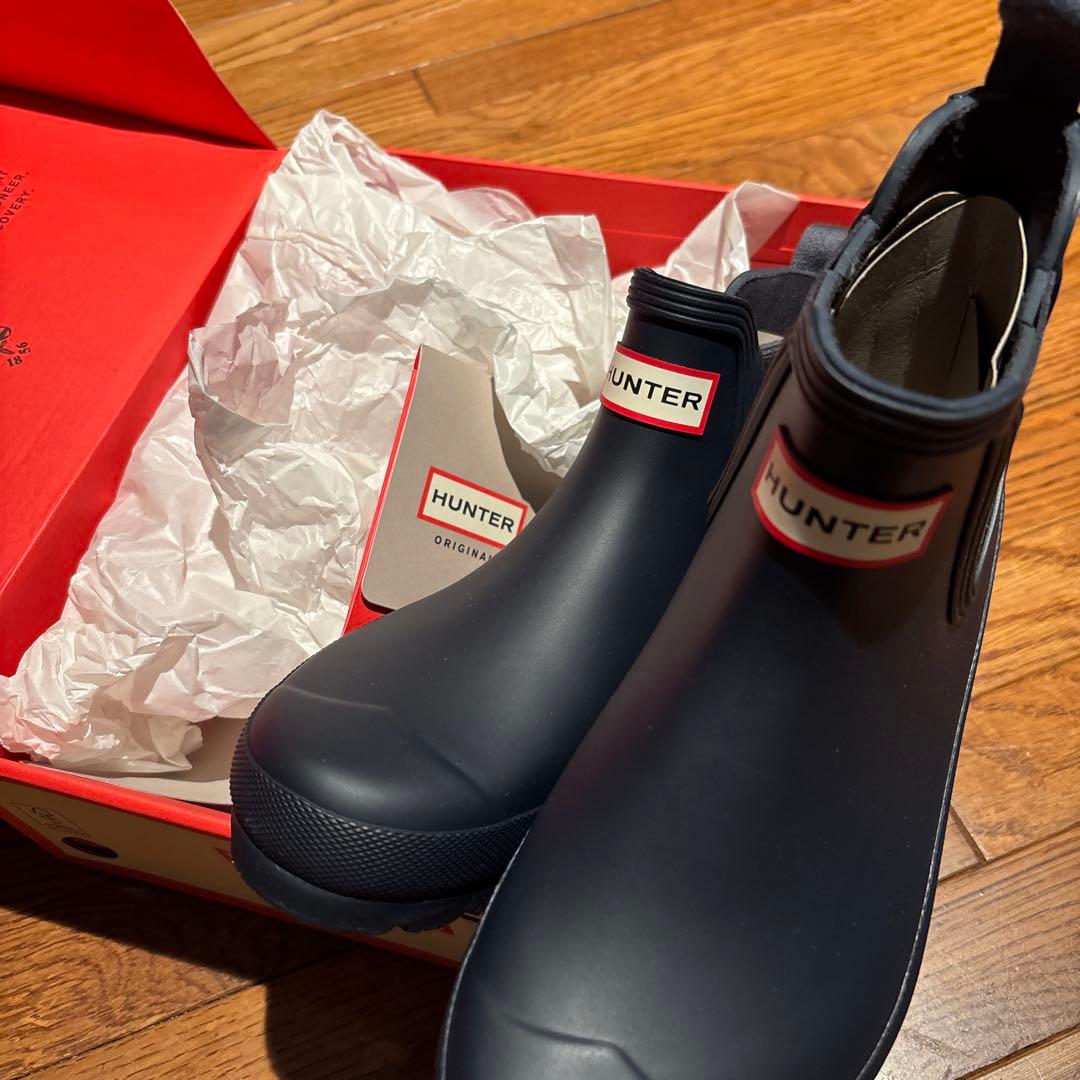 新品未使用HUNTER サイドゴアレインブーツ(ネイビー)