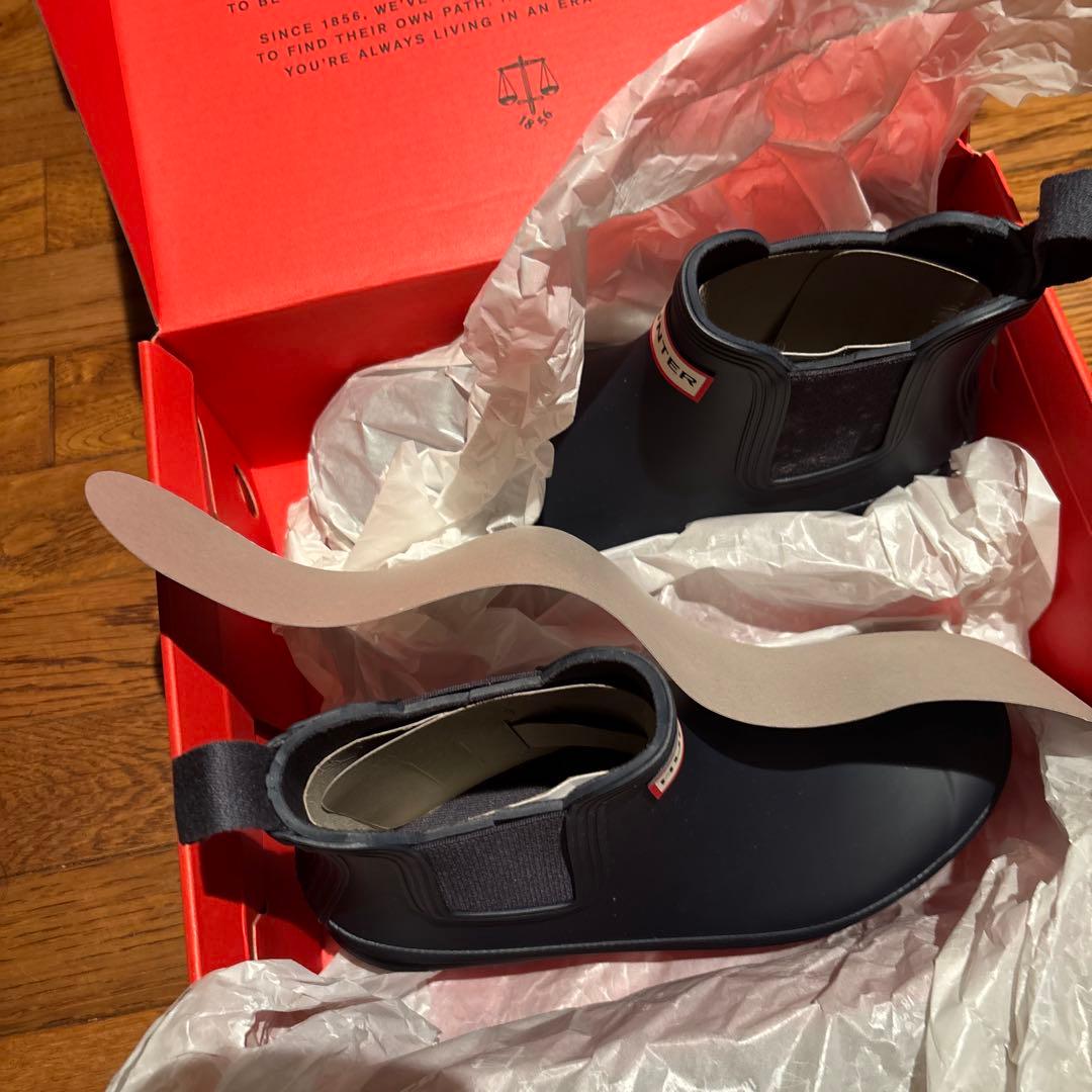 新品未使用HUNTER サイドゴアレインブーツ(ネイビー)