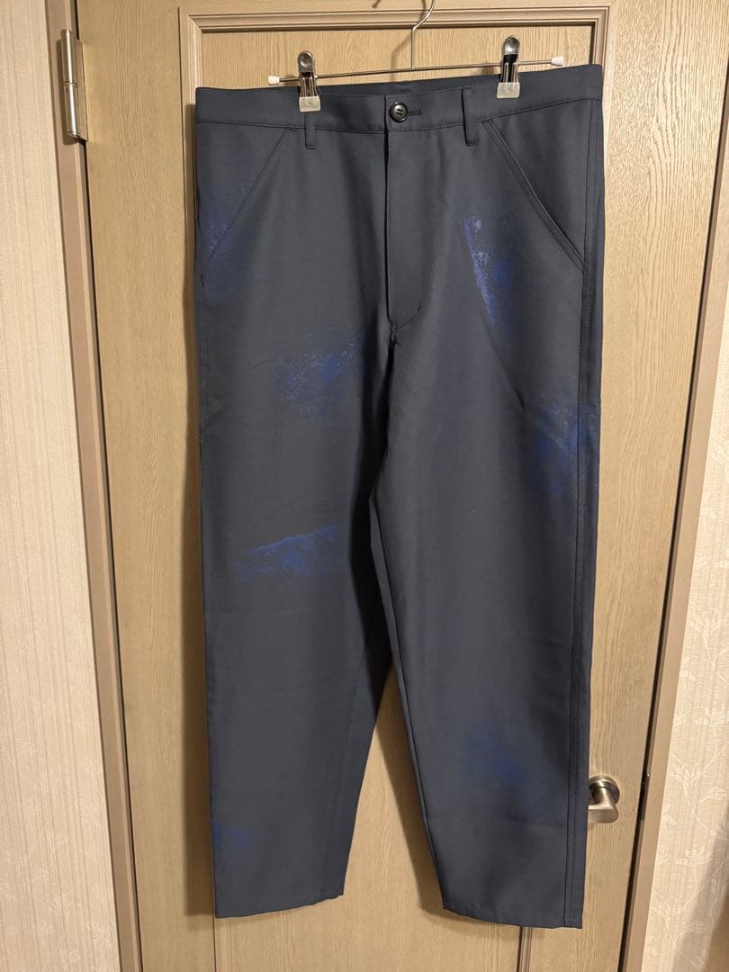 コムデギャルソンシャツ　24ss ペイント加工パンツ　ポリエステル