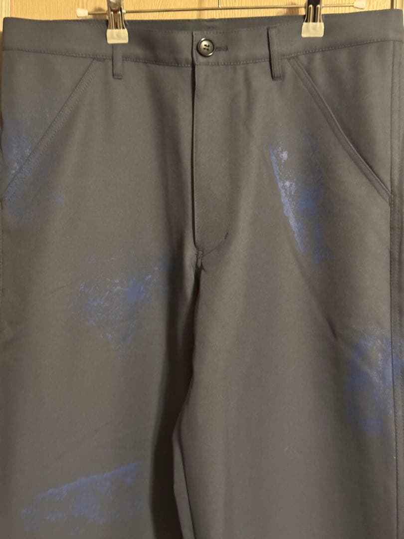 コムデギャルソンシャツ　24ss ペイント加工パンツ　ポリエステル