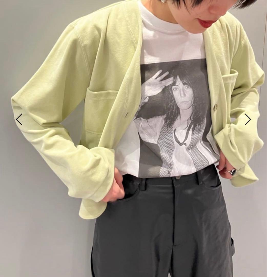 今期2026春夏<6（ROKU）＞ベロア カラーカーディガン