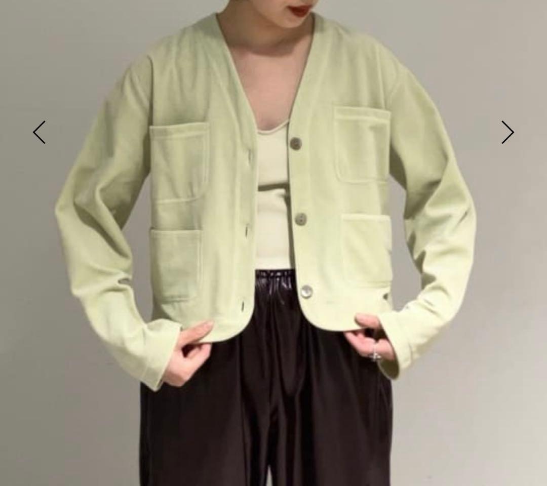 今期2026春夏<6（ROKU）＞ベロア カラーカーディガン