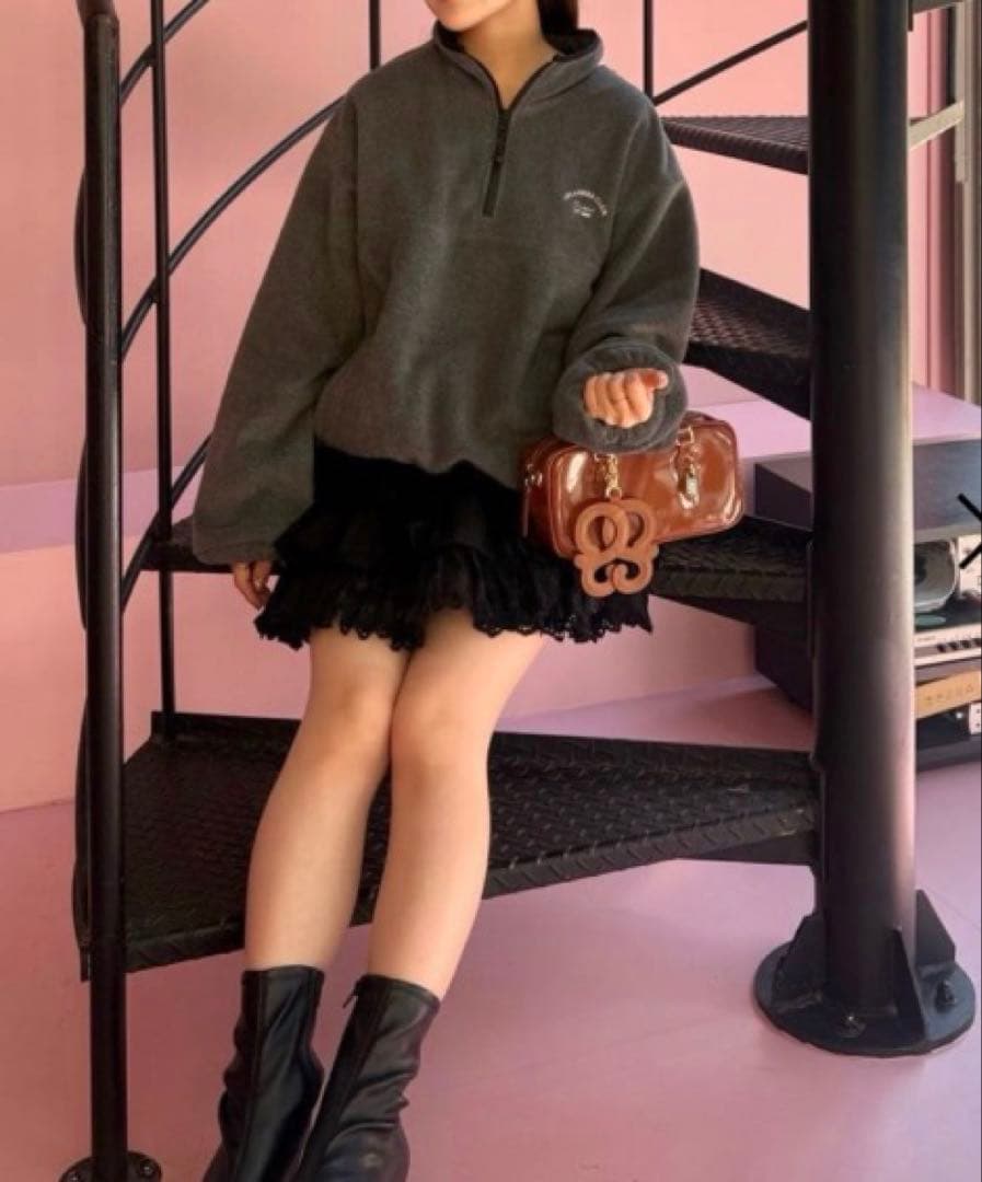 SNIDEL ラッフルティアードスカショーパン　ブラック