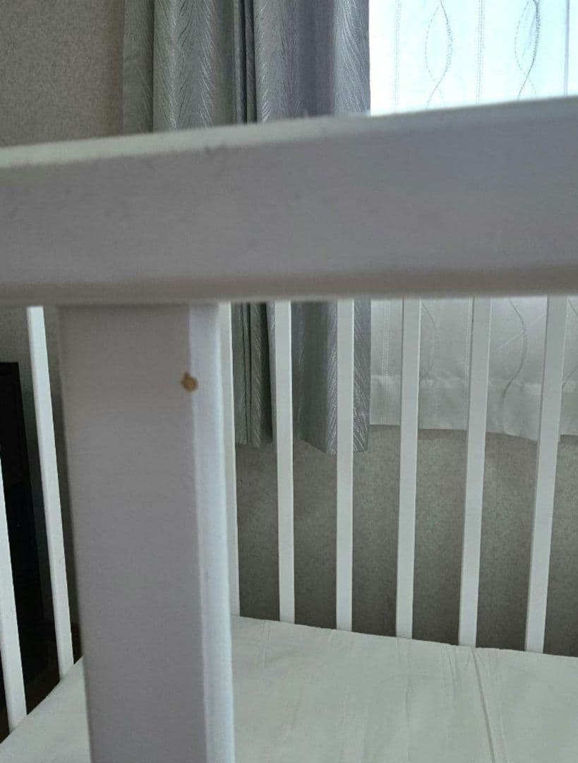 【再出品】木製ベビーベッド ホワイト