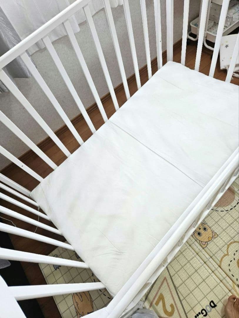 【再出品】木製ベビーベッド ホワイト