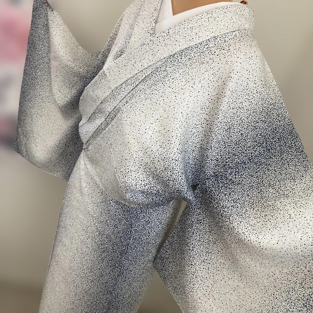 新品　小紋　粋なモダン　トールサイズ　点描グラデーション　細見え　仕立て上がり