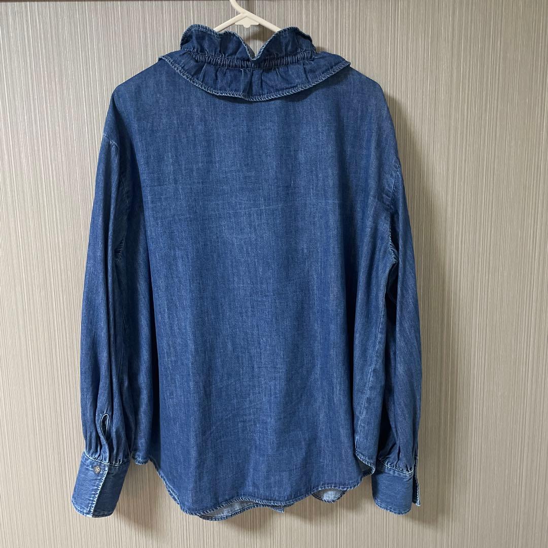 NOLLEY'S 【Rie Miller】フリルギャザーデニムブラウス