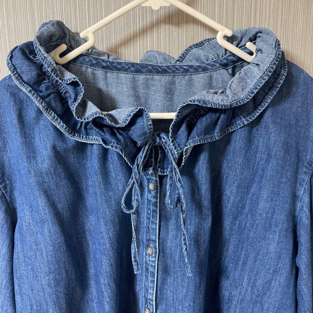 NOLLEY'S 【Rie Miller】フリルギャザーデニムブラウス