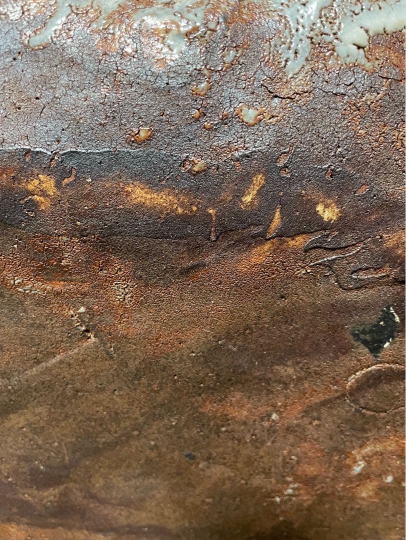 魯山人　志野　芒絵四方皿