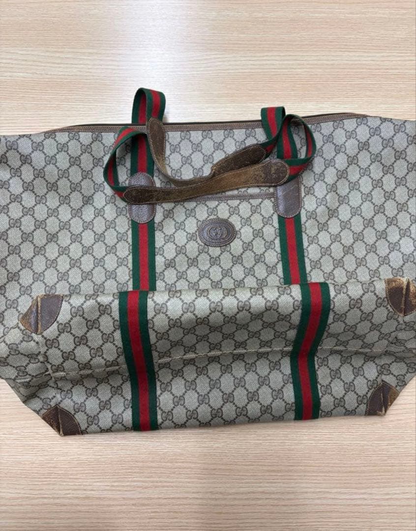 GUCCI グッチ ボストンバッグ GG柄 シェリーライン オールドグッチ