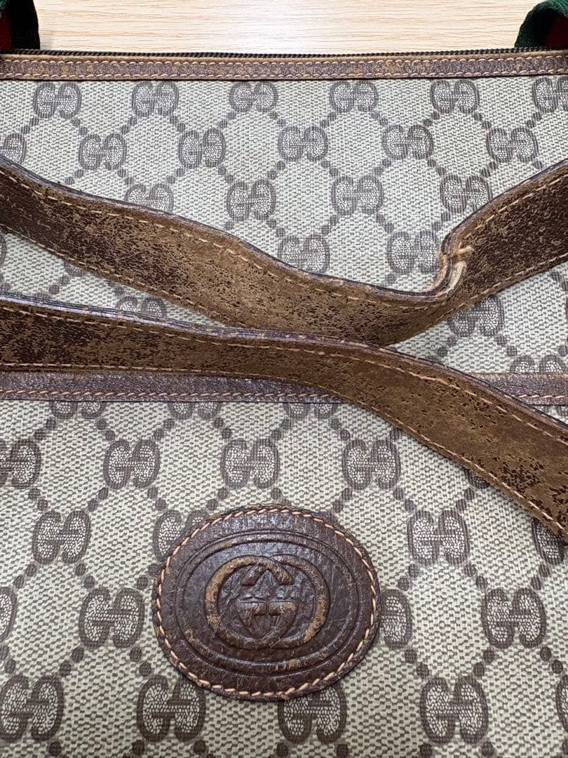 GUCCI グッチ ボストンバッグ GG柄 シェリーライン オールドグッチ