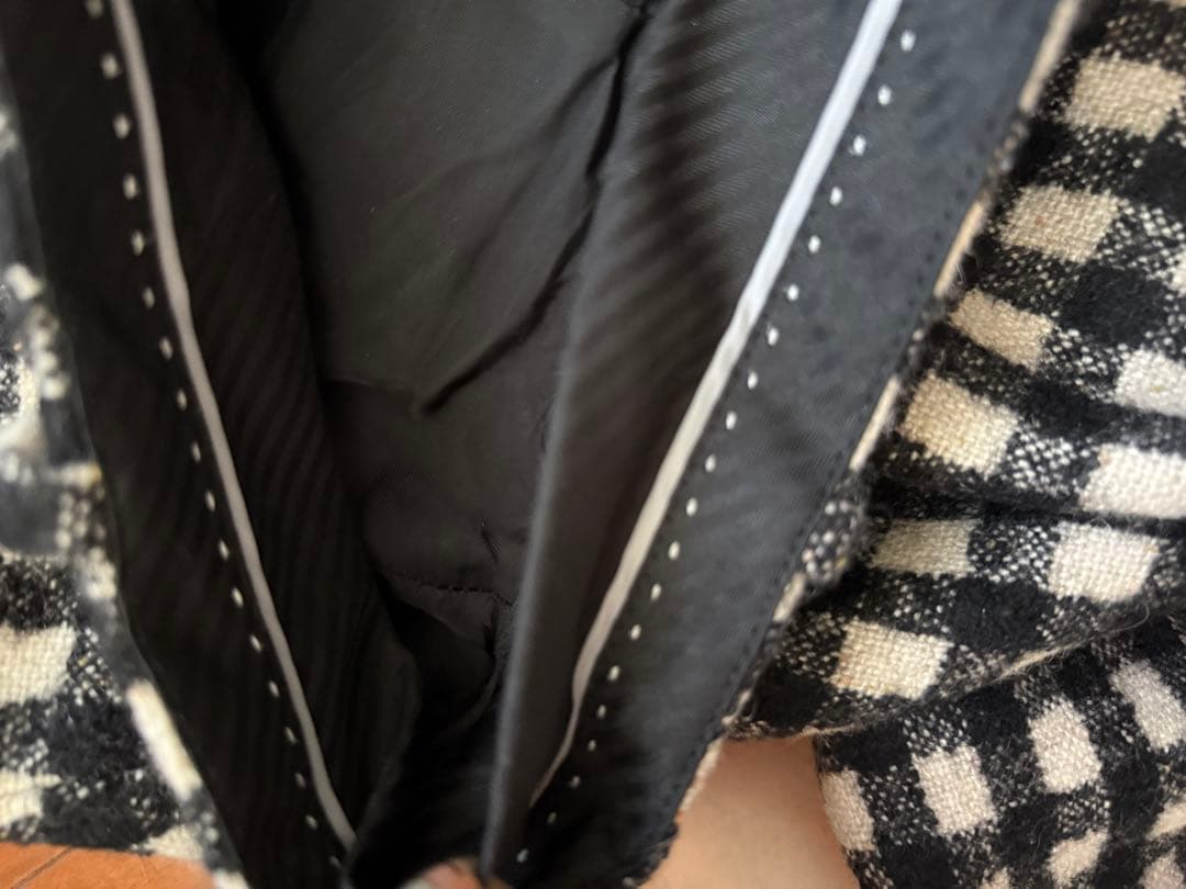 チェック柄ハイウエストワイドパンツ