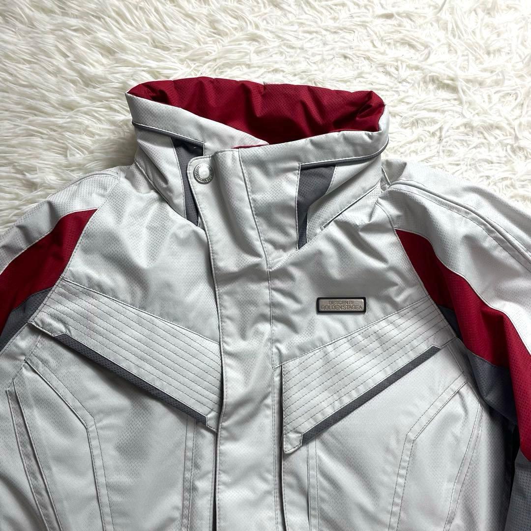 お洒落✨デサント スキーウェア 上下 セットアップ メンズ XL グレー 赤