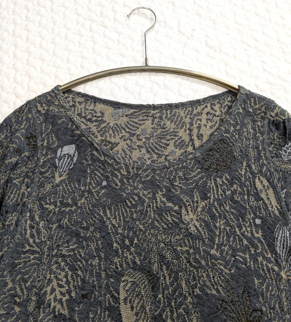 ババグーリ☆ヨーガンレール☆ジャワフラワーチュニックOP☆ブルーグレイ☆美品です