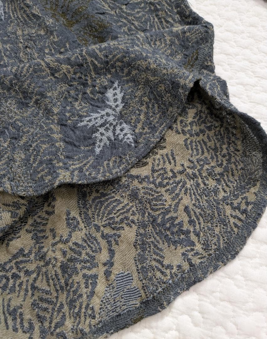 ババグーリ☆ヨーガンレール☆ジャワフラワーチュニックOP☆ブルーグレイ☆美品です