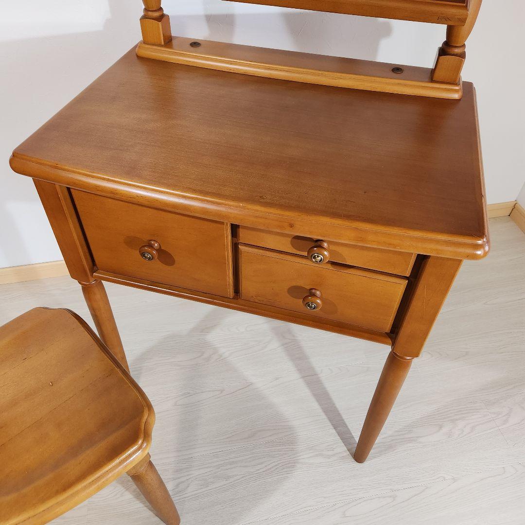 マルニ木工 maruni アンティーク ドレッサー 鏡台 椅子付き 本州送料込み