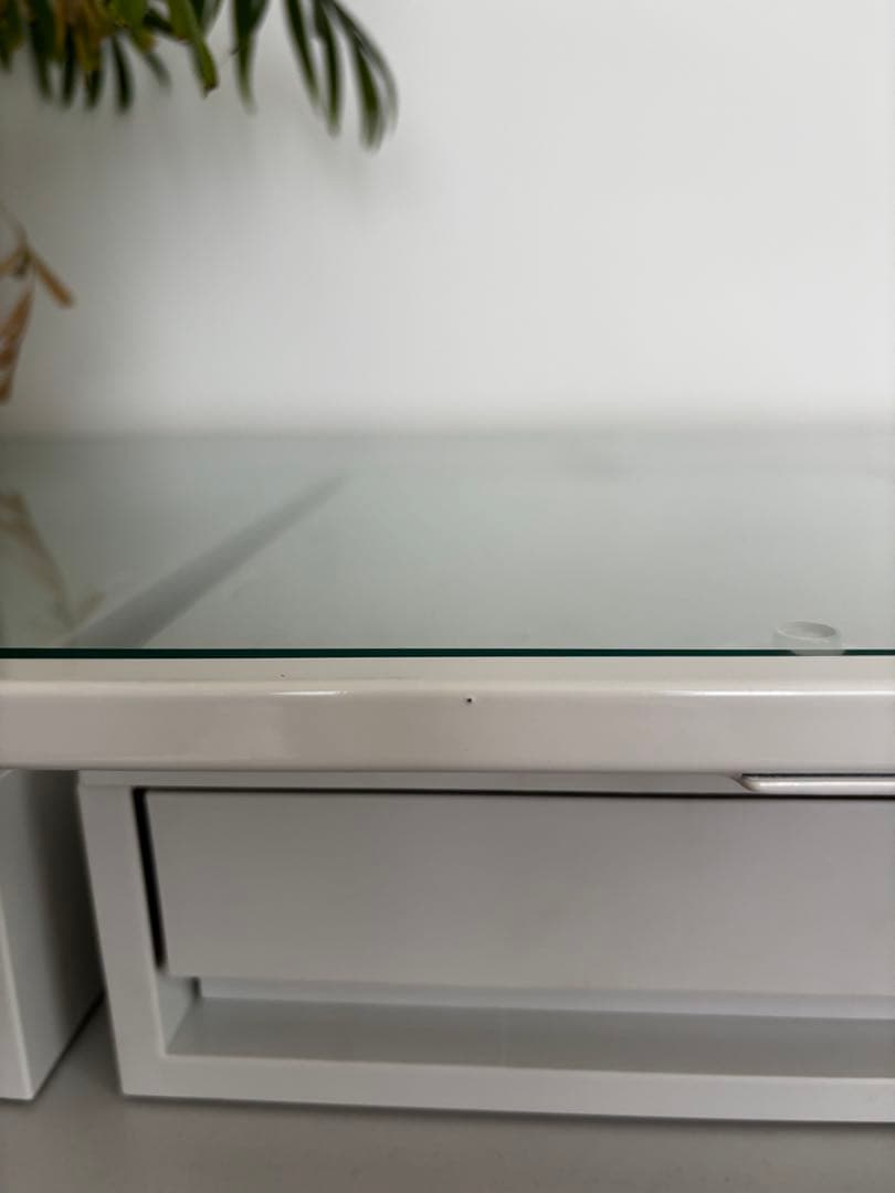 LOWYA デスクドレッサー ネイルデスク ガラス天板