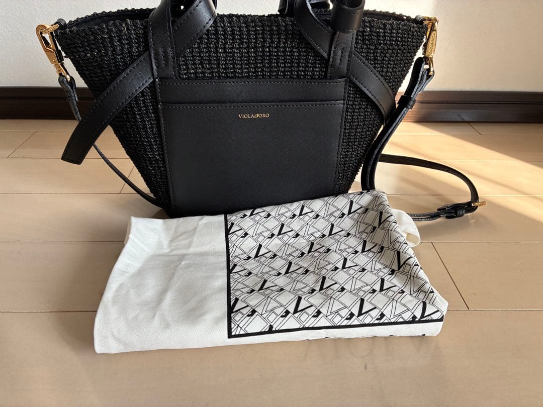 VIOLADORO 黒 かごバッグ トートバッグ