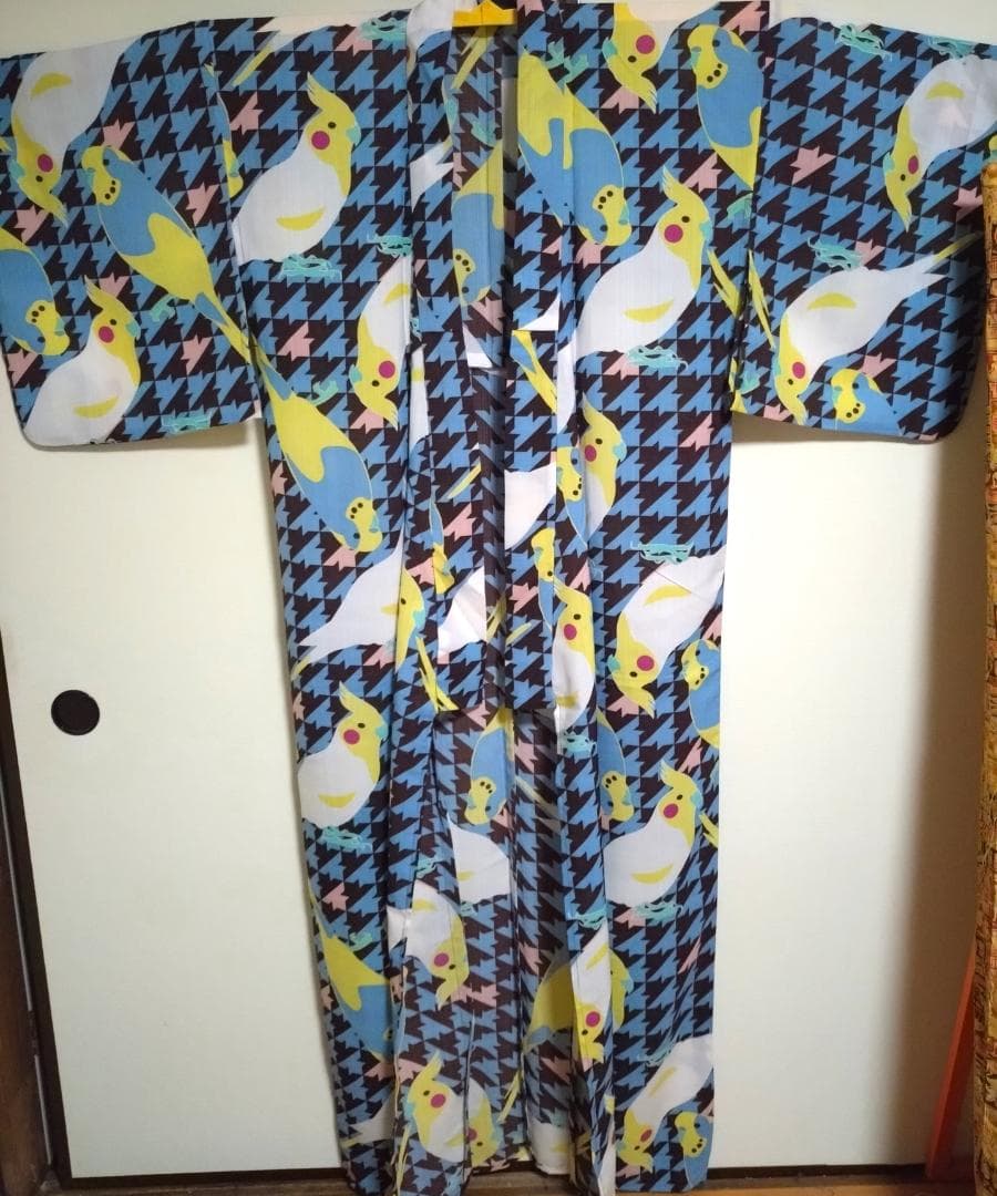 hiyori・新品・やや難あり★オカメインコ・インコ柄浴衣★カリキュロ