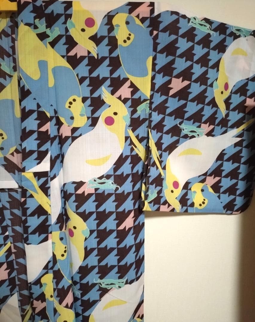 hiyori・新品・やや難あり★オカメインコ・インコ柄浴衣★カリキュロ