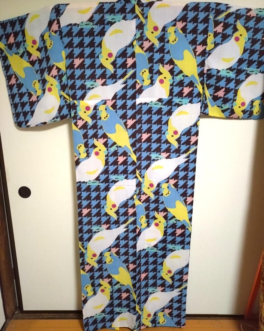 hiyori・新品・やや難あり★オカメインコ・インコ柄浴衣★カリキュロ
