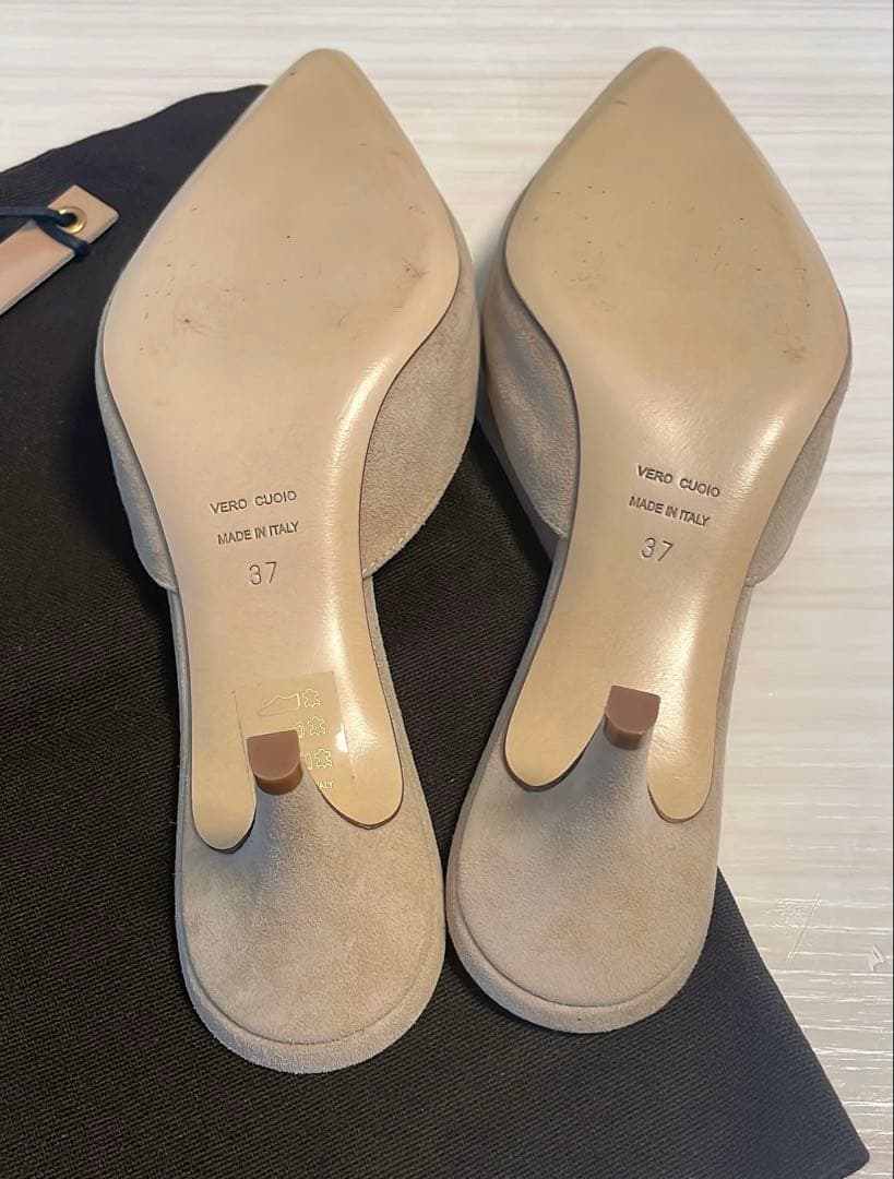 BALDANポインテッドトゥ ミュール パンプス シューズ ベージュ37